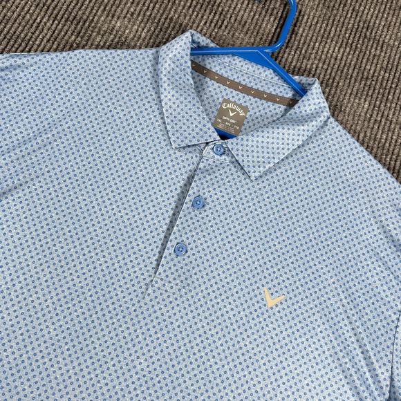 Callaway Other - Callaway Polo Shirt Mens 2XL XXL Blue Geometric Performance Short Sleeve Golf